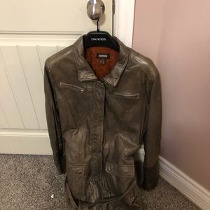 danier womans leather coat large